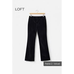 LOFT · 2 Petite · Marisa Bootcut Pants · Cotton Blend · Black Velvet